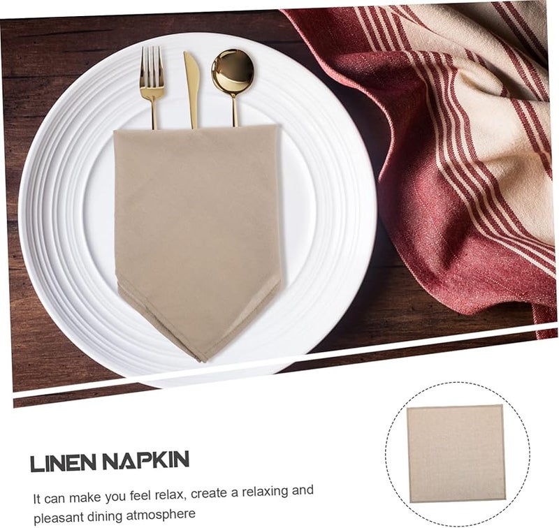 مناديل العشاء الكتانية الصلبة خفيفة الوزن للمطعم وديكور المنزل لتناول الطعام العادي الأنيق - Image 3